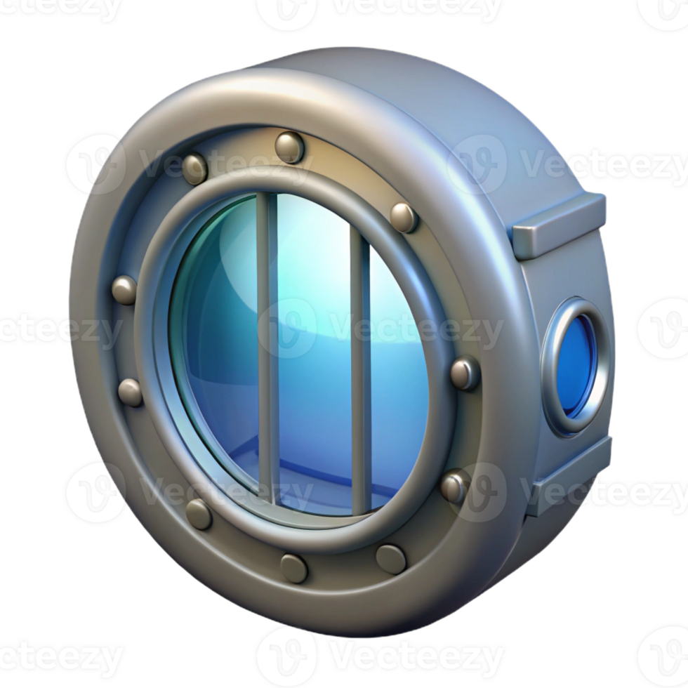 iconic geometric Spaceship window with reinforced glass and view port with Transparent Background 8K png