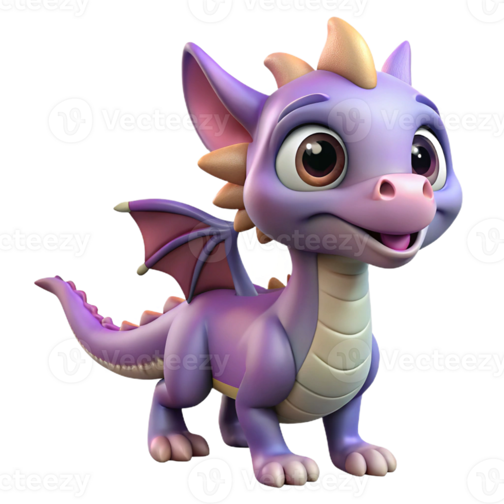 exceptional surreal A small, friendly dragon, playful expression with Transparent Background gallery standard png