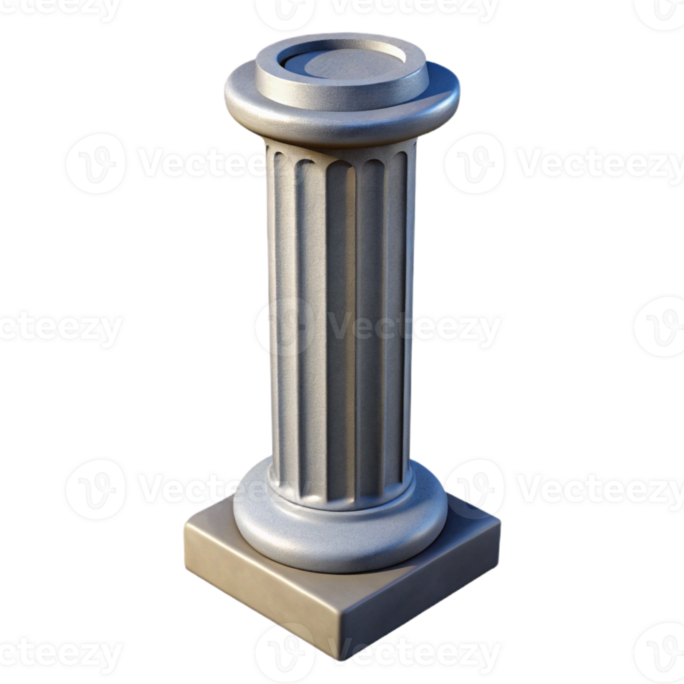 magnificent joyful abstract Professional render, hyper-specific, isolated cutout of a single, reinforced concrete column with Transparent Background artisan png