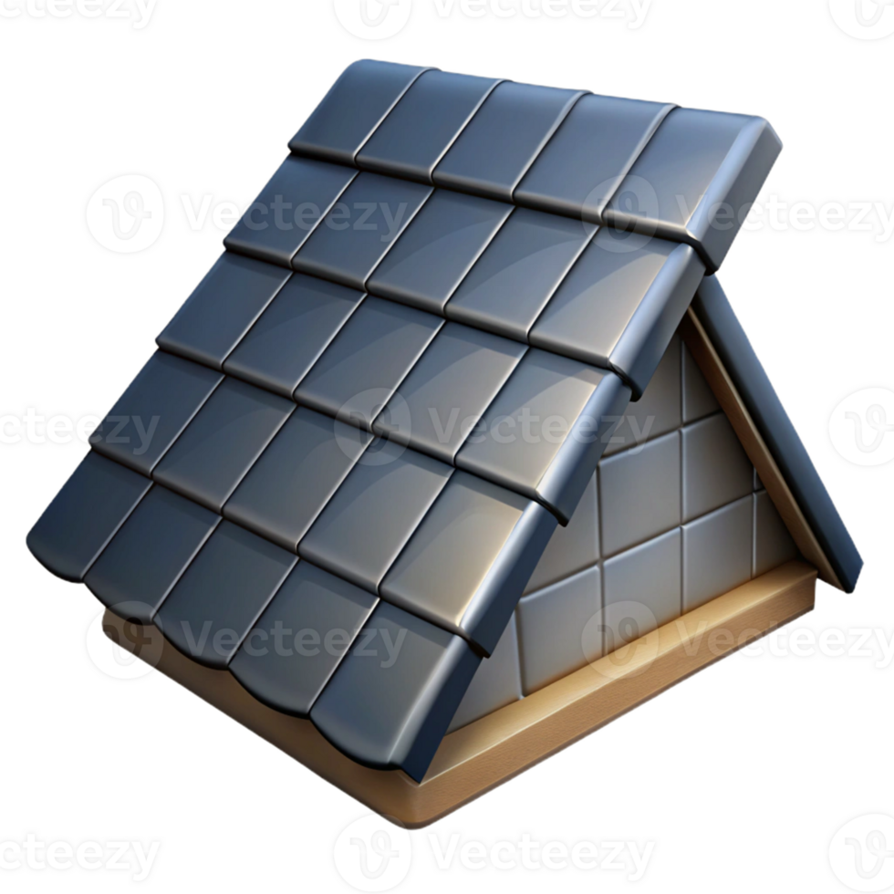 intense exquisite Ultra-detailed, photorealistic isolated cutout of a single, slate roof shingle with Transparent Background authentic png