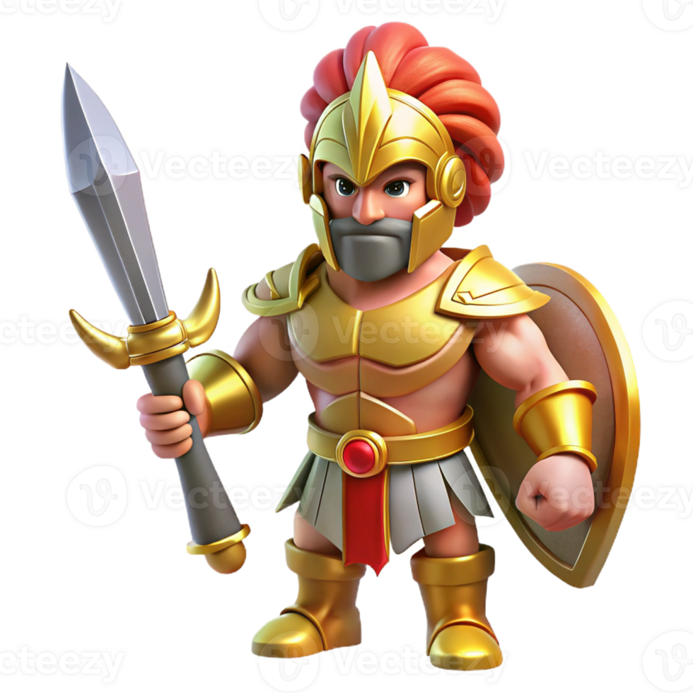 splendid quintessential Ares, God of War, holding sword, with Transparent Background png