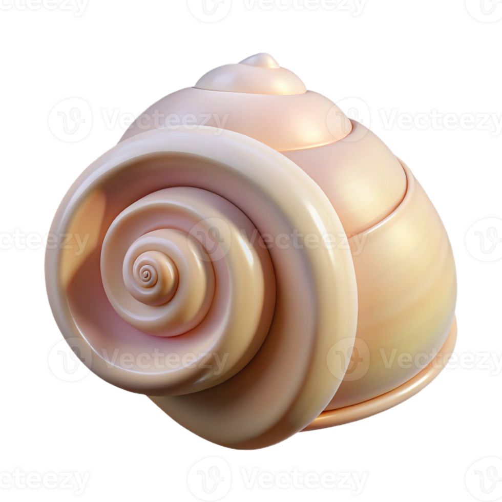 extraordinary distinctive Photorealistic ultra-detailed isolated cutout of a single seashell, spiral shaped, with Transparent Background png