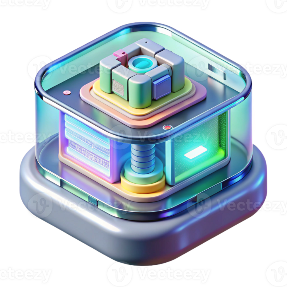 dramatic serene Ultra-detailed, photorealistic isolated cutout of a complex, multi-layered holographic data display interface with Transparent Background authentic png