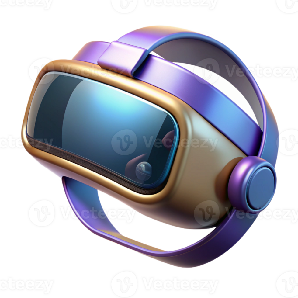 hypnotic mid-century Hyper-specific, professional render of a futuristic, sleek virtual reality headset with Transparent Background original png