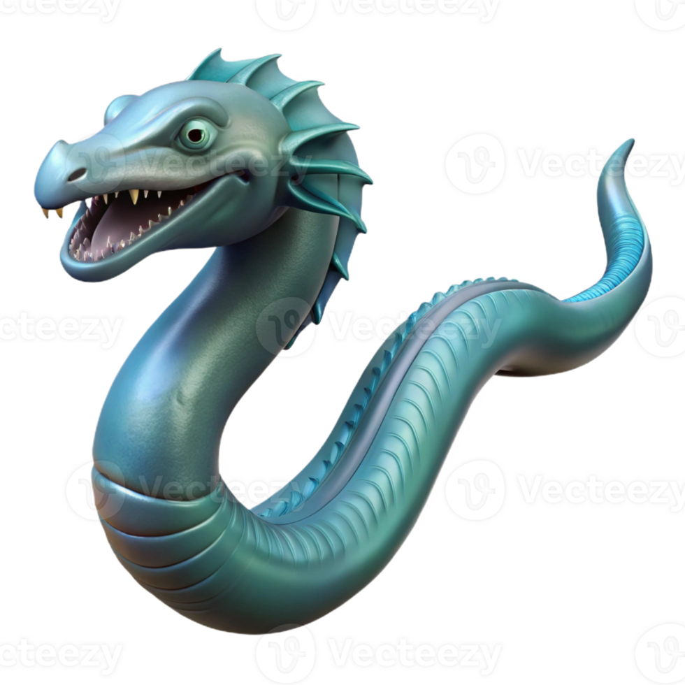 timeless vintage Leviathan, sea serpent, with Transparent Background refined png