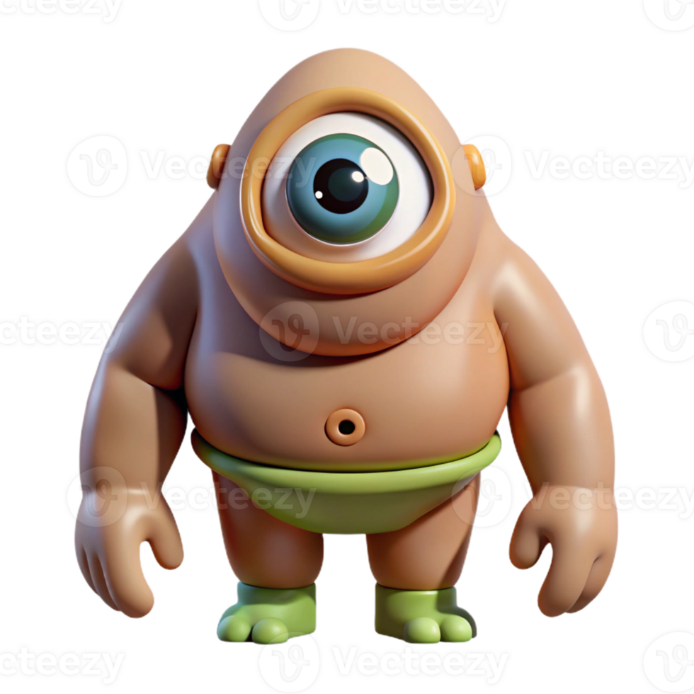 impressive abstract Cyclops, one-eyed giant, with Transparent Background elite png