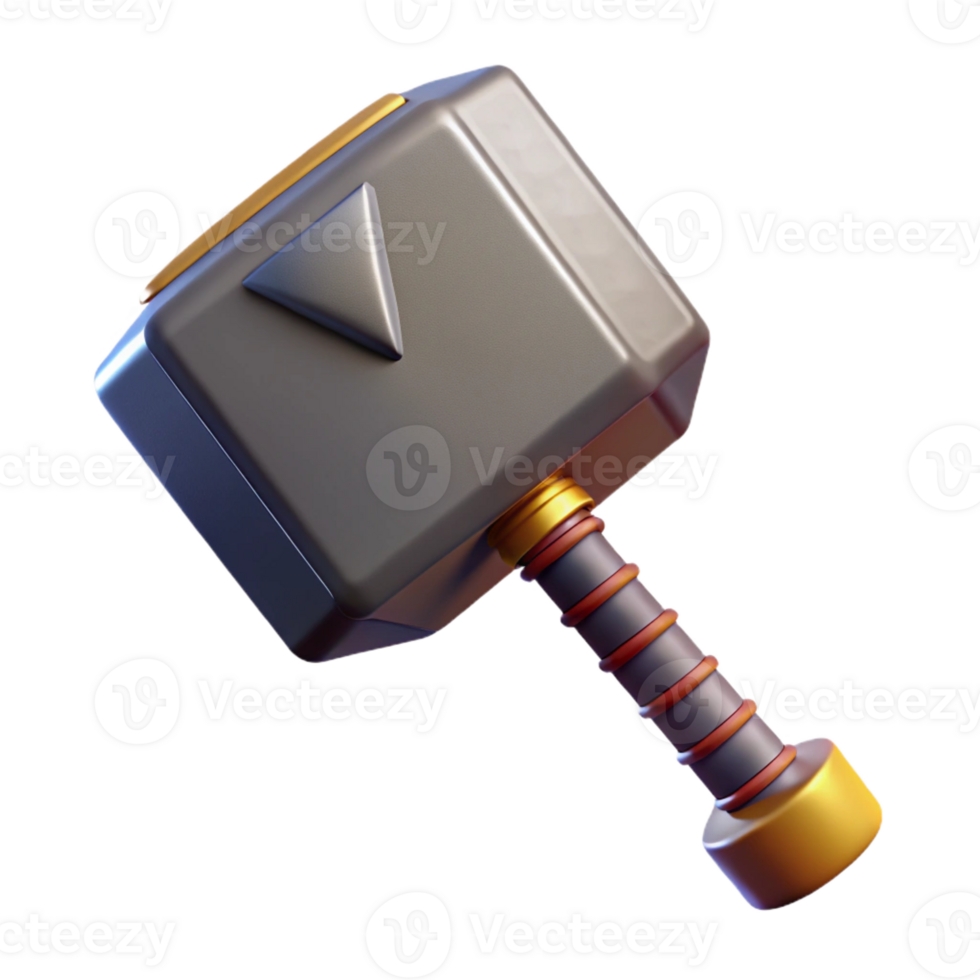glorious peaceful victorian Thor's Hammer, Mjolnir, with Transparent Background ultra HD png
