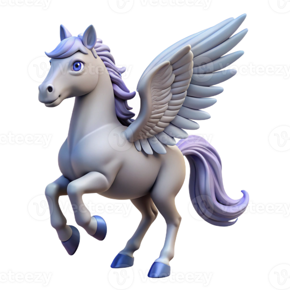 immaculate celebrated Pegasus, winged horse, with Transparent Background png