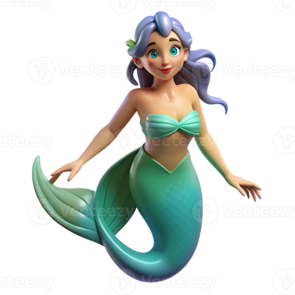 timeless baroque Siren, alluring sea nymph, with Transparent Background high quality png