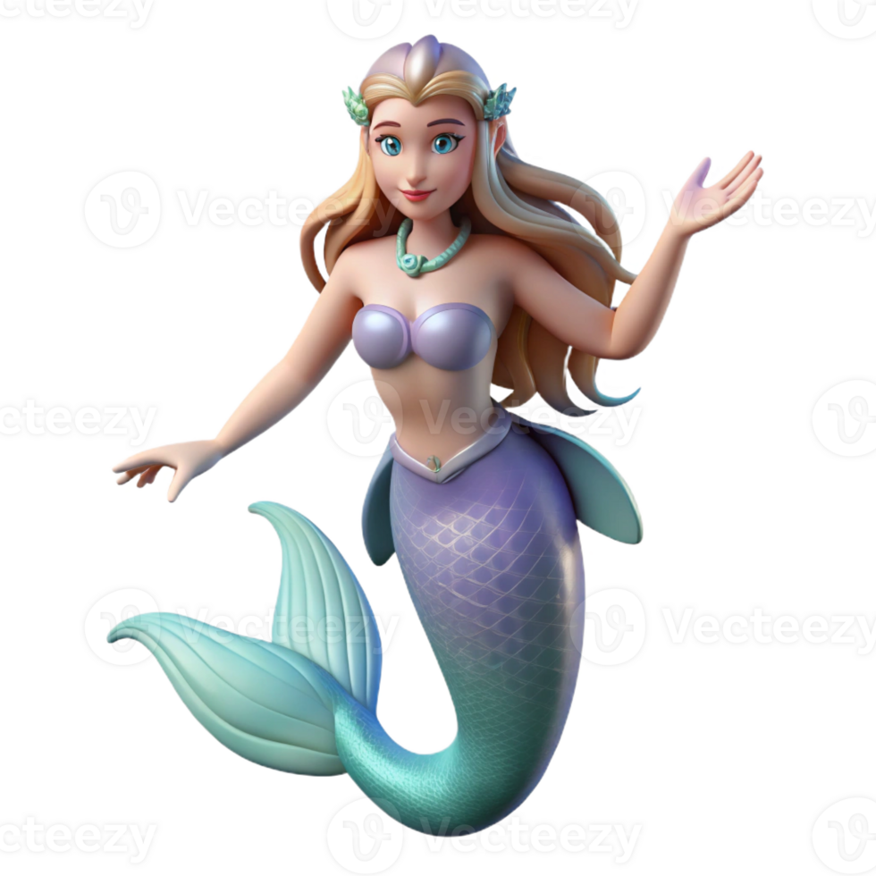 memorable abstract Siren, alluring sea nymph, with Transparent Background museum quality png