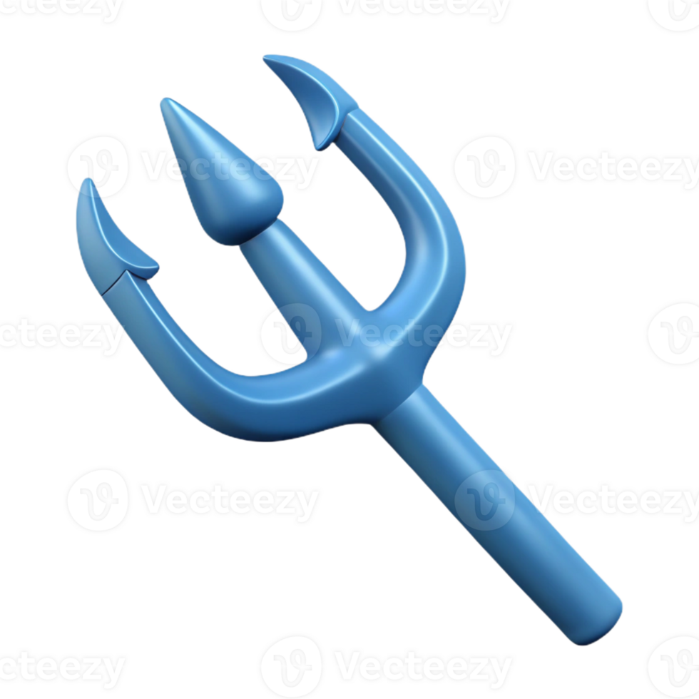 joyful wonderful Trident of Poseidon, God of the Sea's weapon, with Transparent Background 4K png
