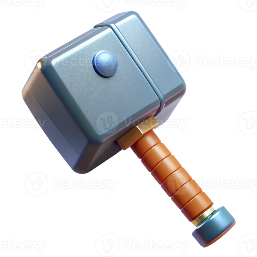 whimsical magnificent Mjolnir, Thor's hammer, with Transparent Background exclusive png