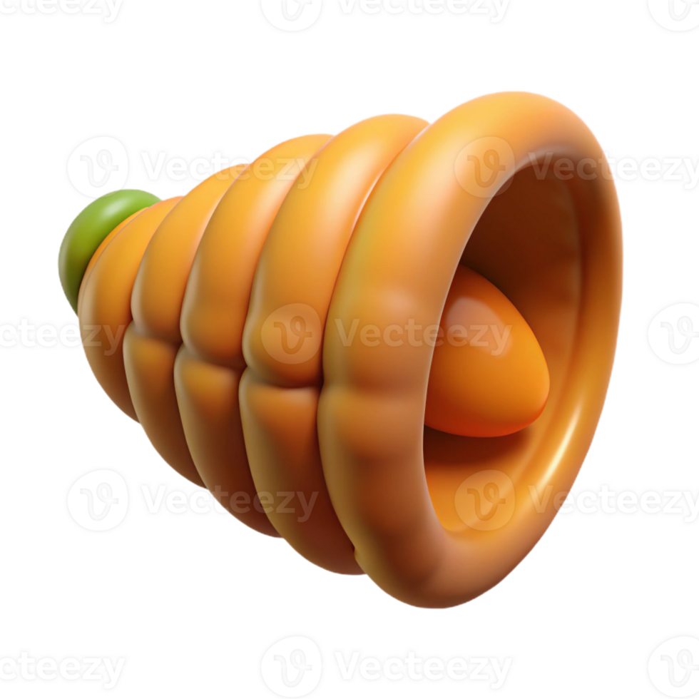 magnificent victorian Cornucopia, horn of plenty, with Transparent Background expertly shot png