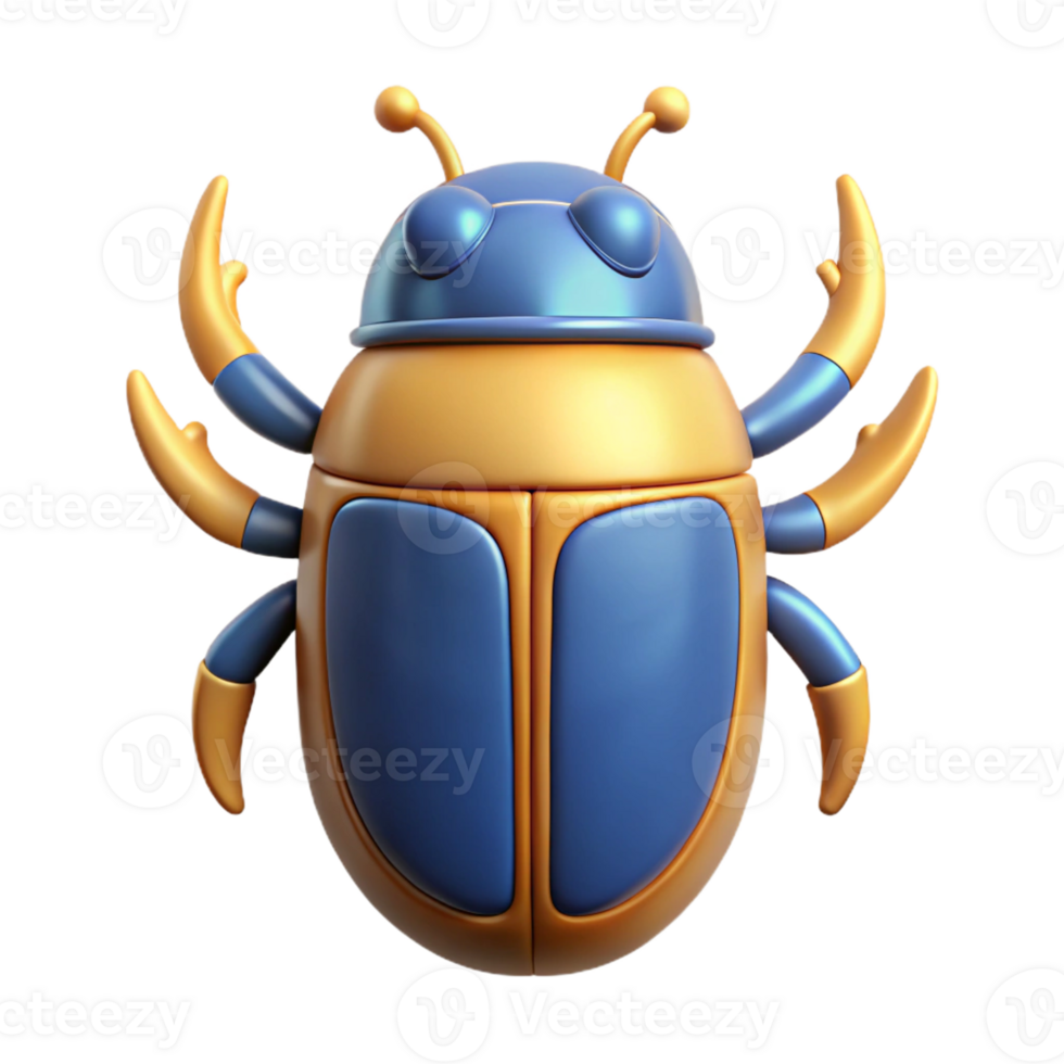 glorious baroque Scarab beetle, Egyptian symbol of rebirth, with Transparent Background authentic png
