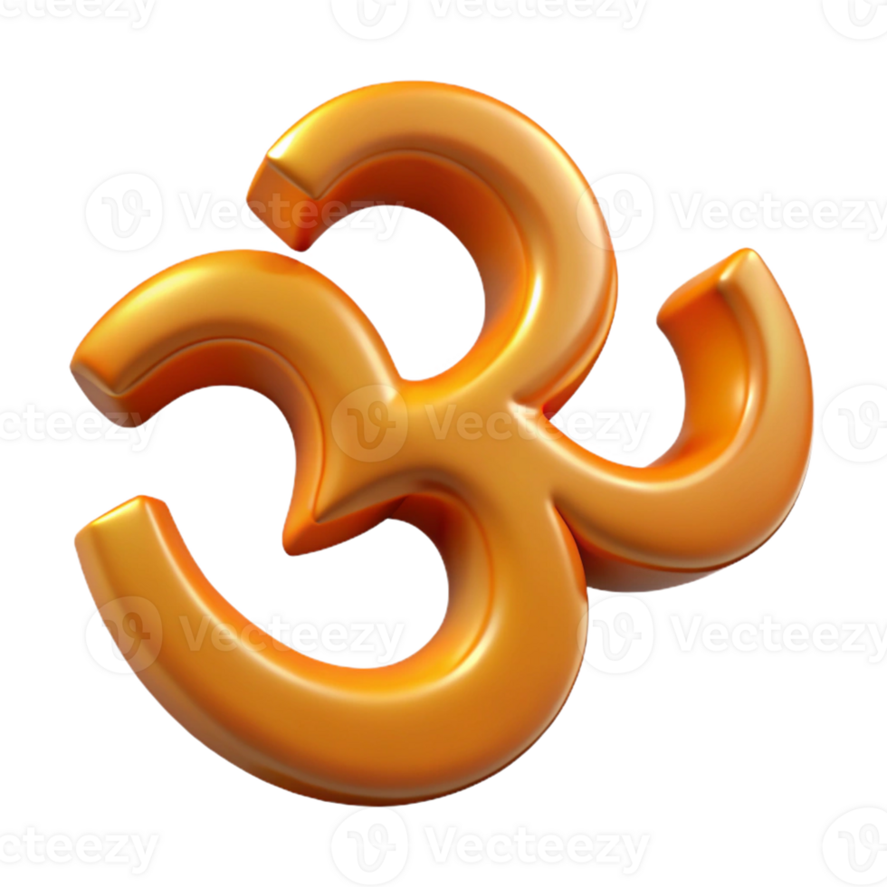 magnificent retro Om symbol, Hindu spiritual symbol, with Transparent Background studio quality png