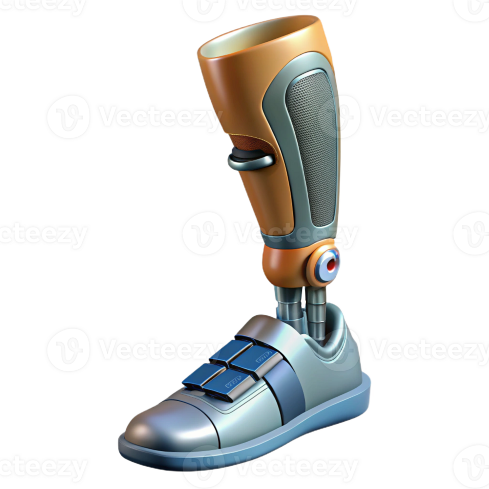 impressive gothic Ultra-detailed, photorealistic isolated cutout of a single, advanced cybernetic leg prosthesis with realistic skin texture with Transparent Background masterfully captured png