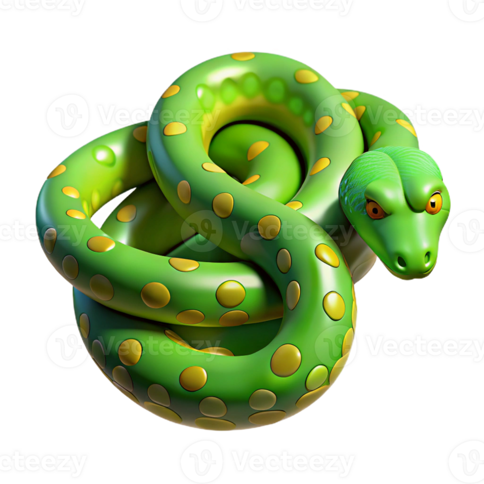 memorable mid-century A slithering green tree python, with Transparent Background original png