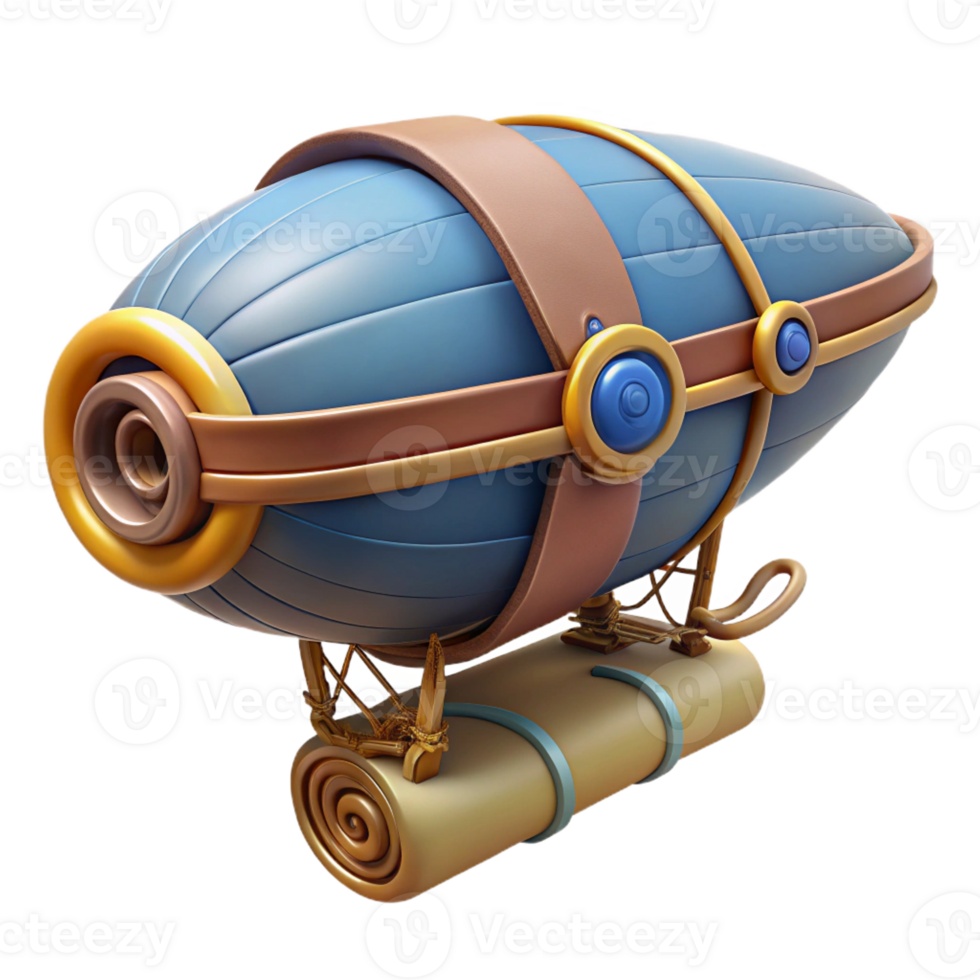 hypnotic reflective bohemian Steampunk airship blueprint scroll, rolled and tied with Transparent Background top-tier png