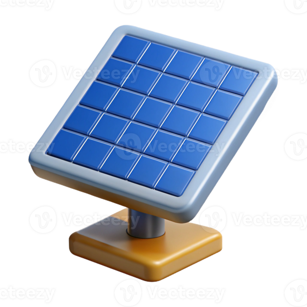 iconic minimalist Solar panel with Transparent Background refined png