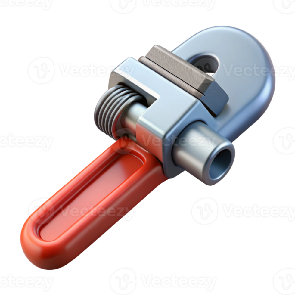 whimsical beautiful Pipe wrench with Transparent Background high resolution png