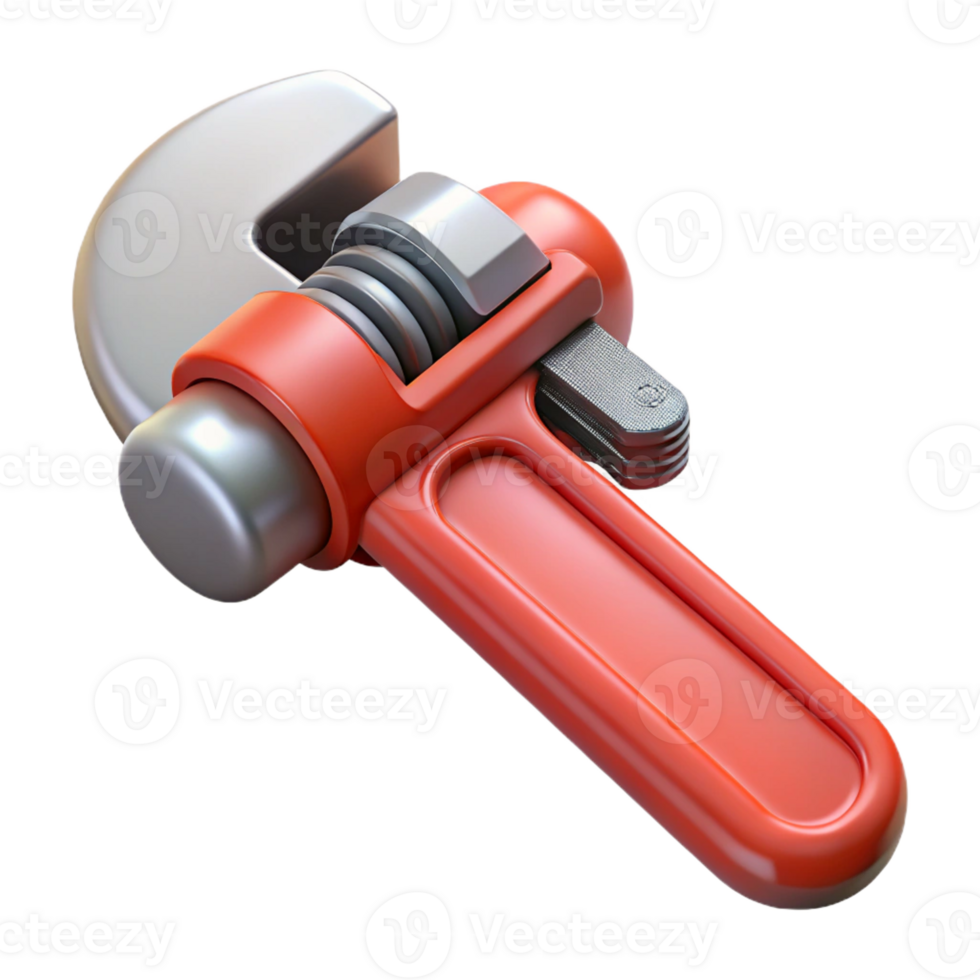 magnificent classic Pipe wrench with Transparent Background museum quality png