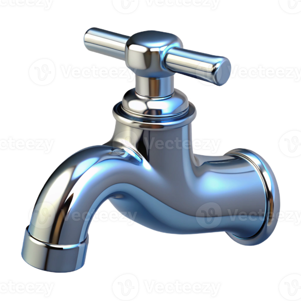serene minimalist Faucet chrome with Transparent Background sharp png