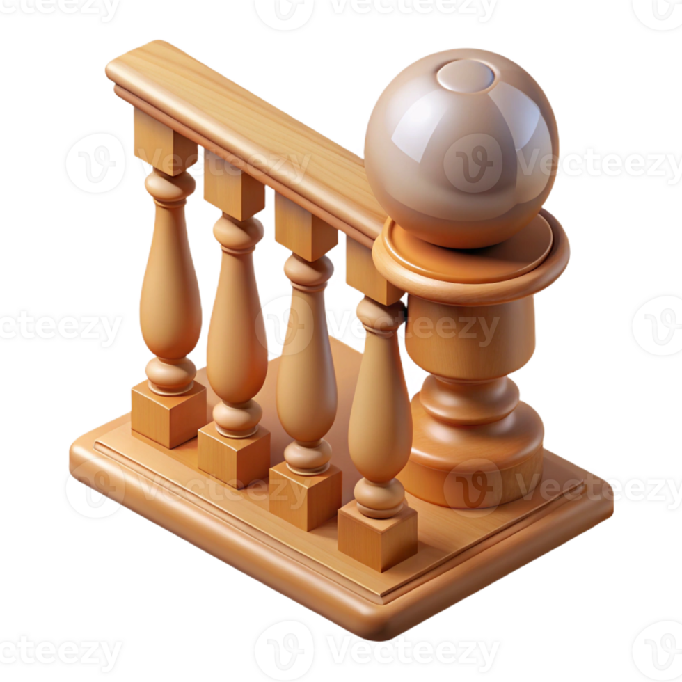 romantic immaculate Baluster wooden with Transparent Background genuine png