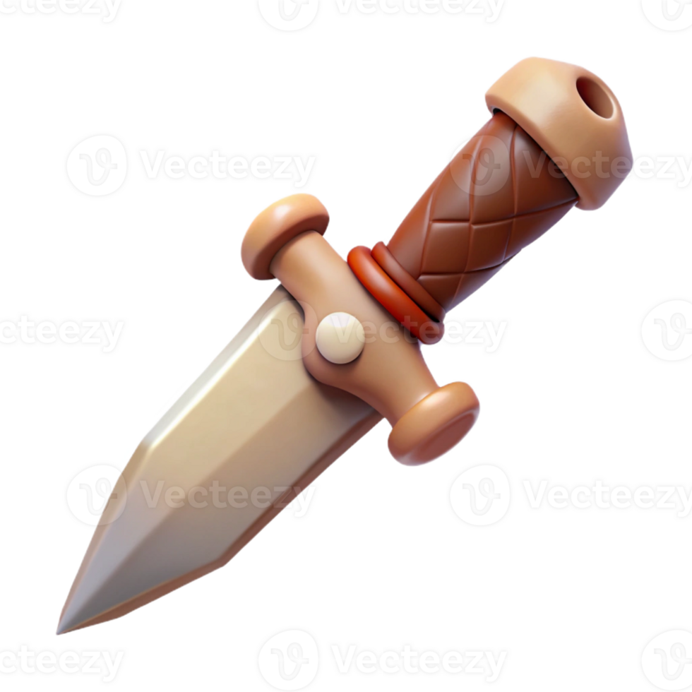 radiant joyful gothic Hyper-specific, professional render of a tribal warrior's iron dagger with a bone handle with Transparent Background 4K png