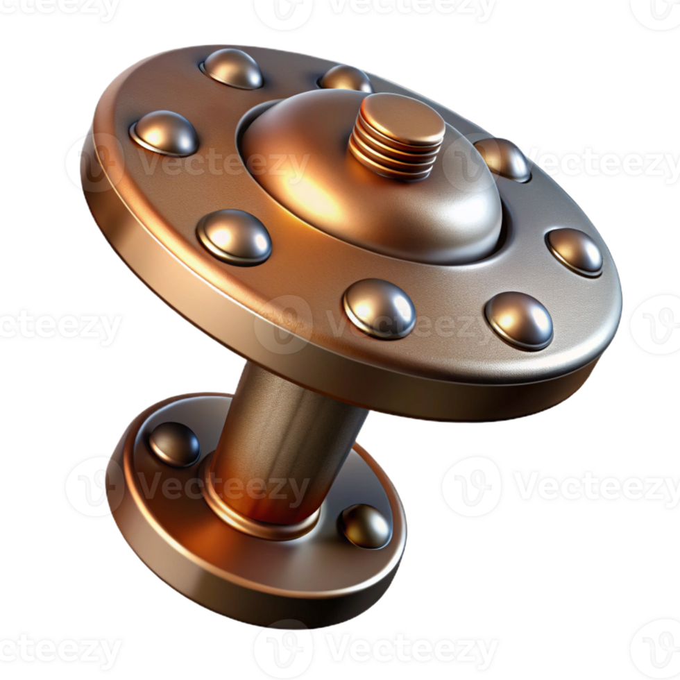 mesmerizing quintessential Steampunk rivet with large head and steel finish with Transparent Background png