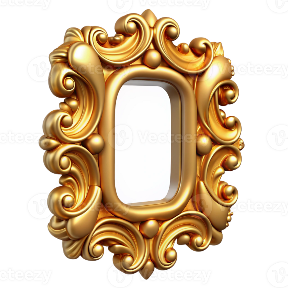 nostalgic beautiful Ultra-detailed, hyper-specific concept art style render of an Art Nouveau picture frame, gilded wood, ornate carving, isolated cutout with Transparent Background perfect clarity png