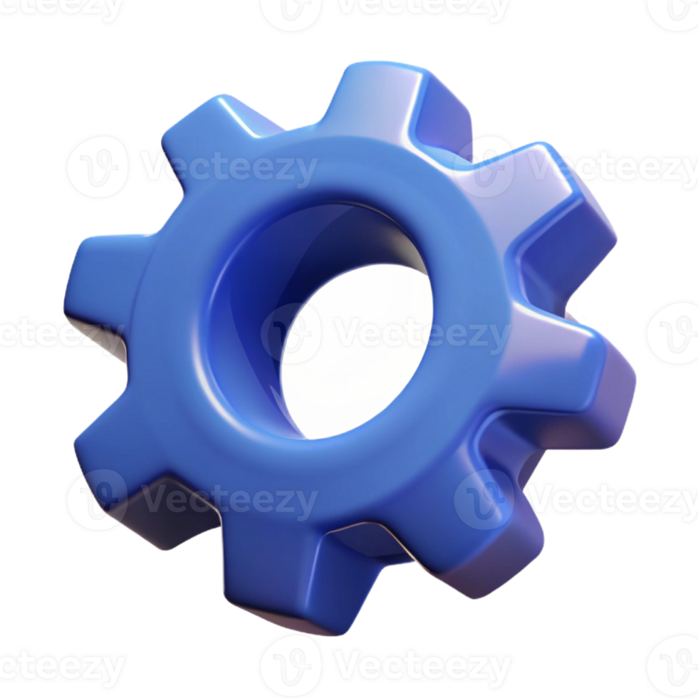 inspired classic A single, floating gear with intricate teeth with Transparent Background premium png
