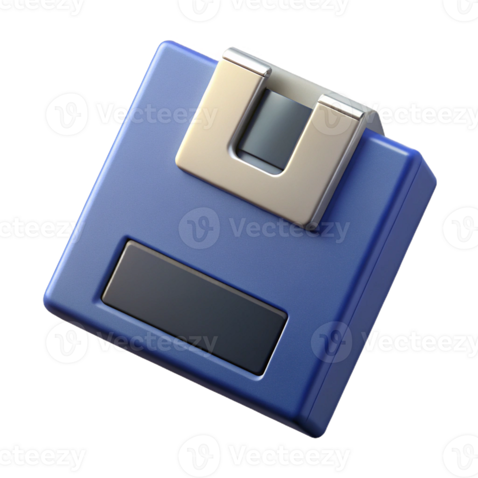 impressive distinguished Photorealistic, ultra-detailed, isolated cutout of a single, dusty, floppy disk with Transparent Background png