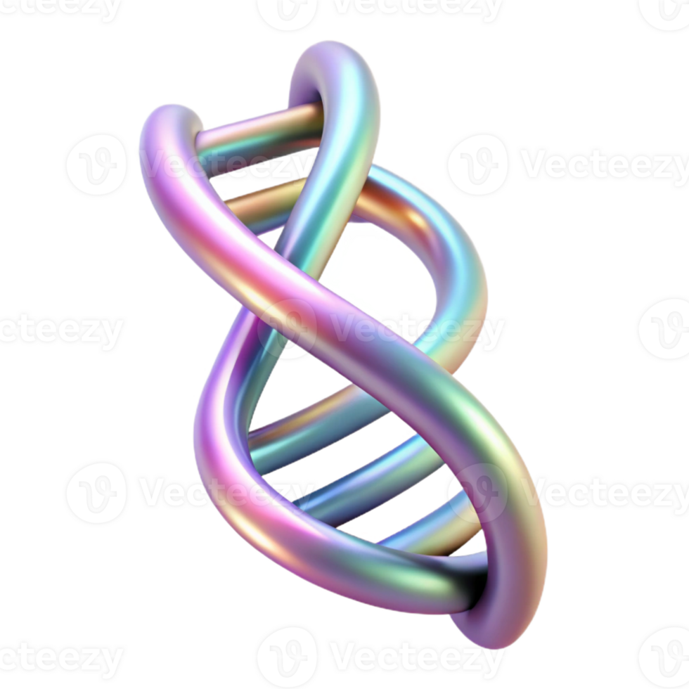 hypnotic bohemian Concept art style, isolated cutout of a holographic projection of a DNA double helix with Transparent Background masterfully captured png