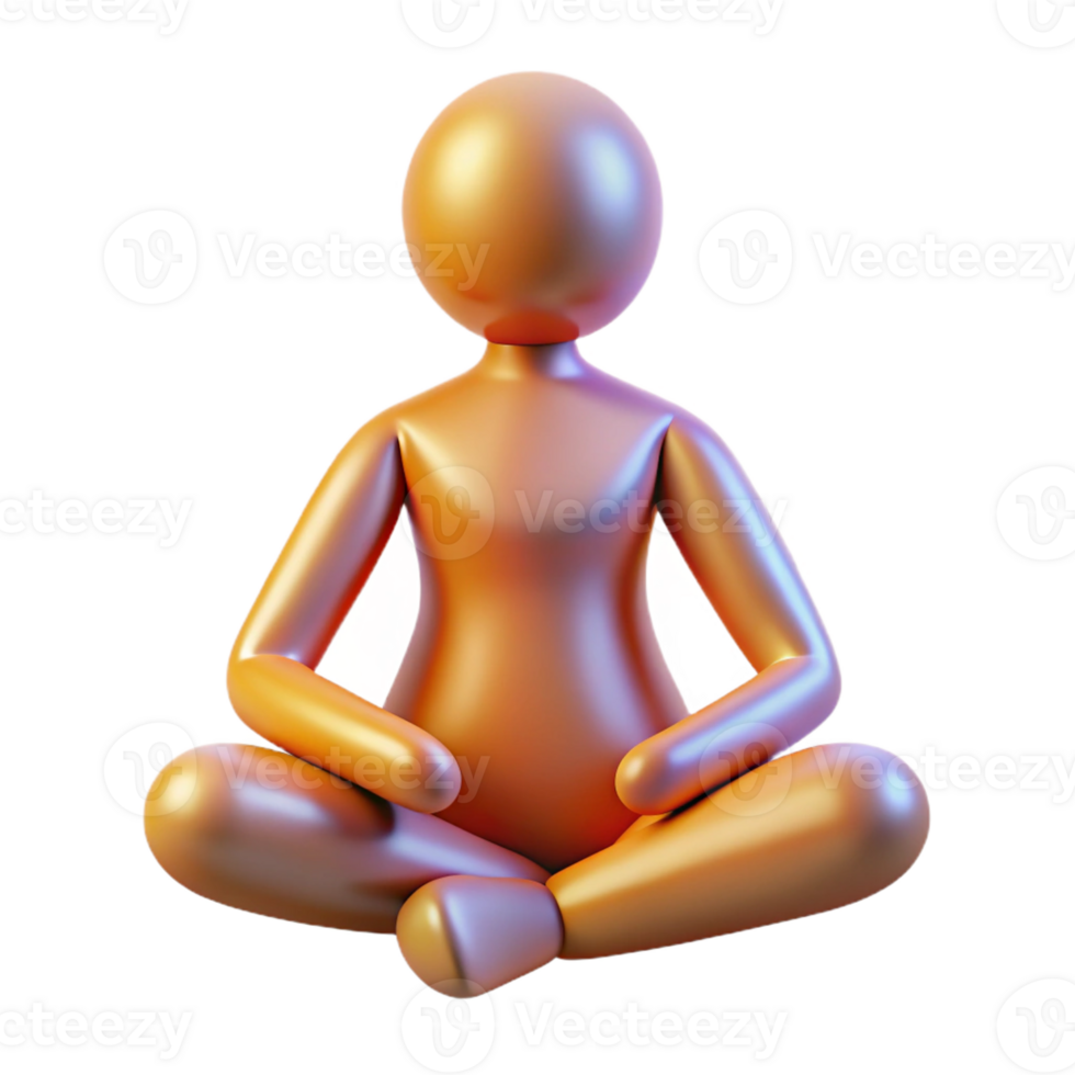 impressive harmonious bohemian A stylized, abstract human figure in a meditative pose with Transparent Background sharp png