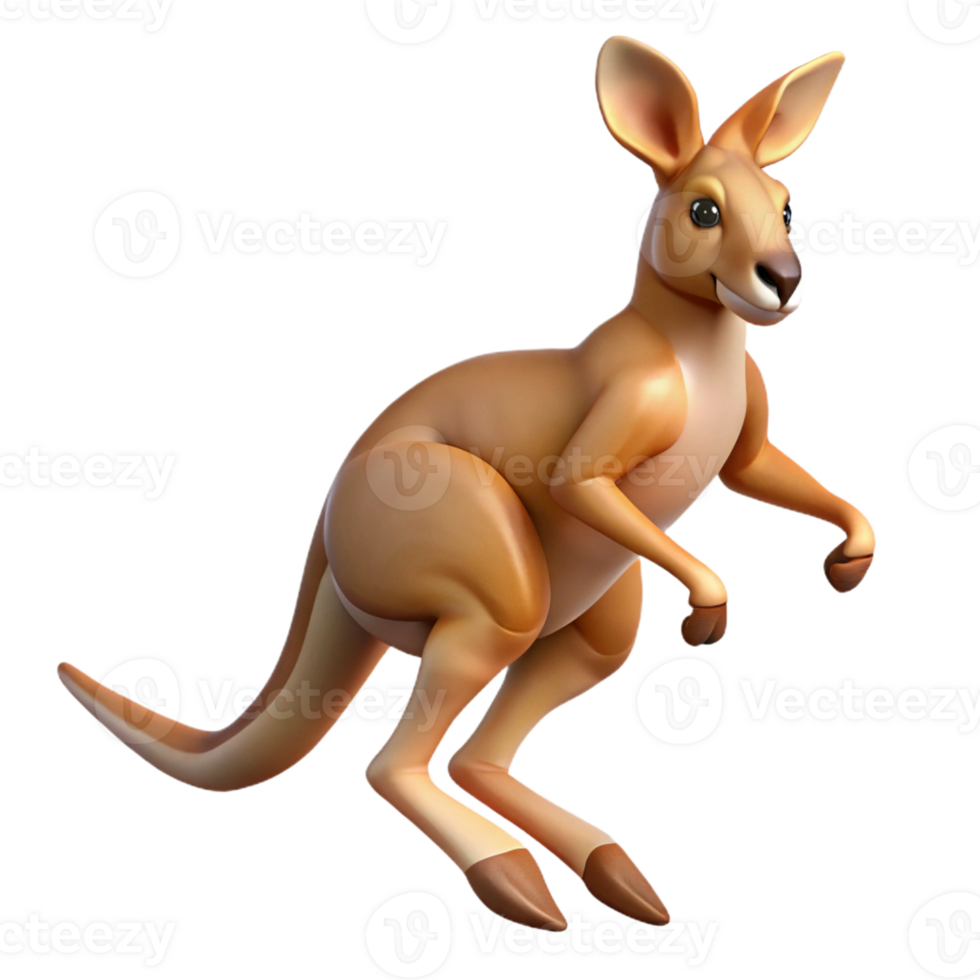 distinguished urban A jumping kangaroo, powerful legs, joey in pouch with Transparent Background gallery standard png