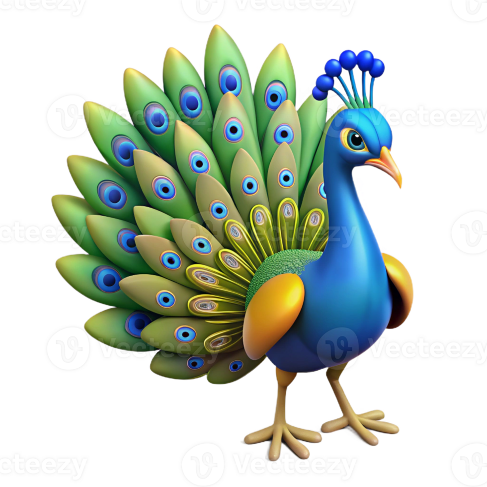 gorgeous bold baroque A peacock with fully displayed tail feathers, with Transparent Background exclusive png