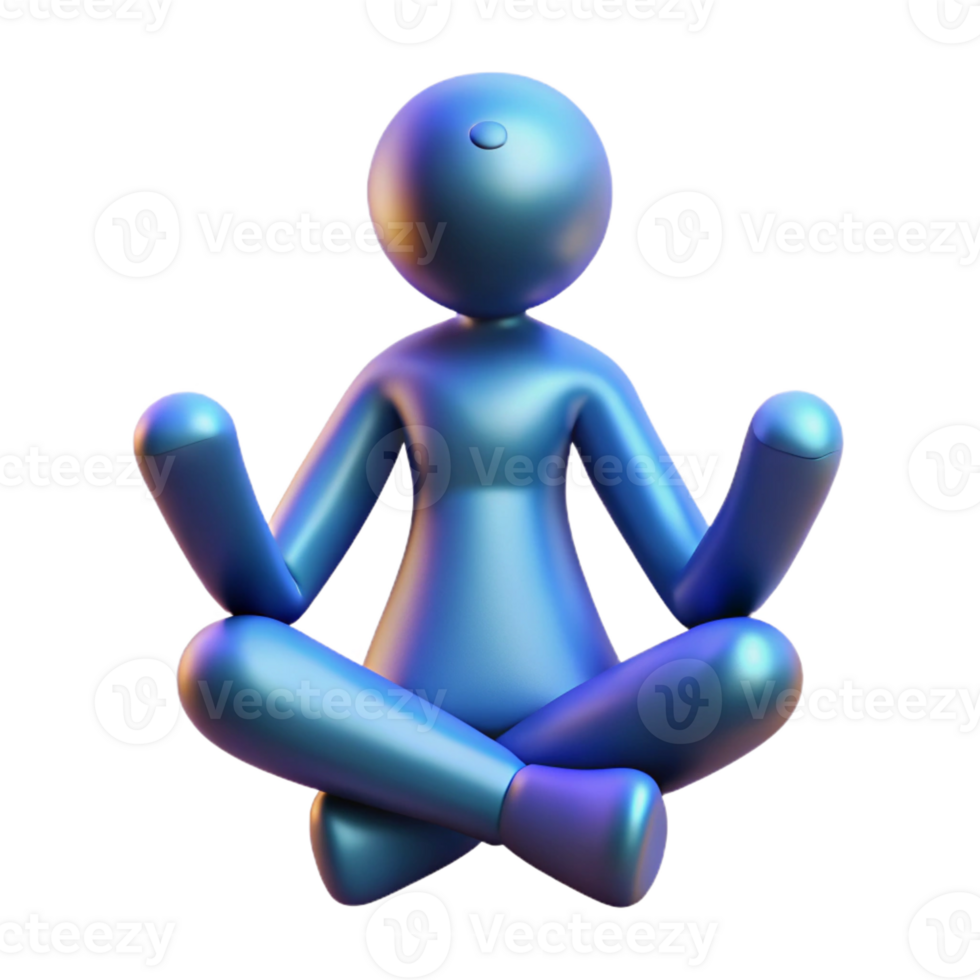 joyful wonderful A stylized, abstract human figure in a meditative pose with Transparent Background high quality png