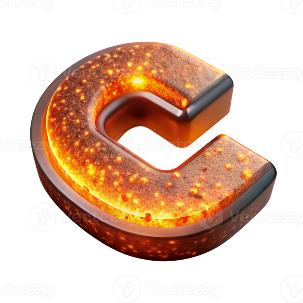 notable creative A single, floating trademark symbol made of glowing embers with Transparent Background fine detail png