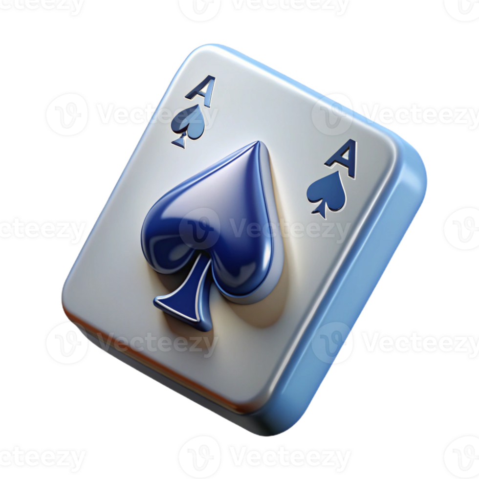 immaculate unforgettable A single playing card, Ace of Spades, intricate design with Transparent Background png