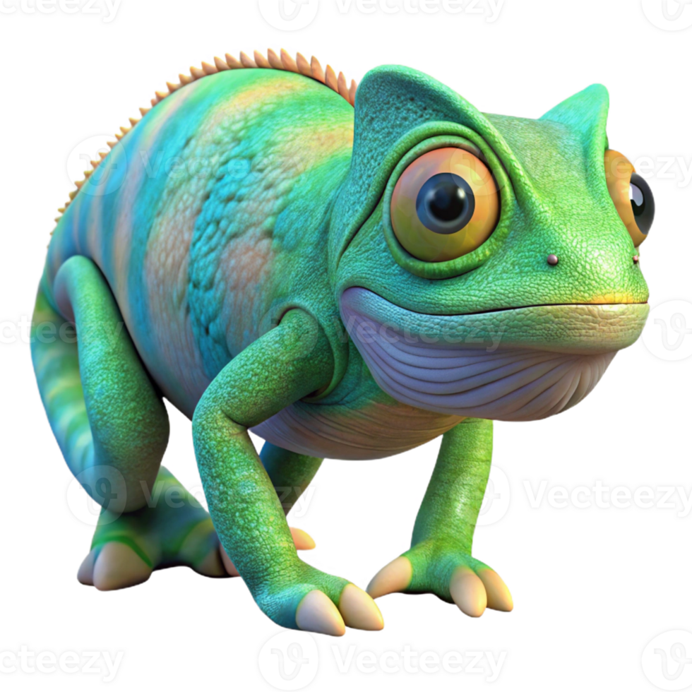 mysterious pristine A camouflaged chameleon, changing color, textured skin with Transparent Background masterfully captured png