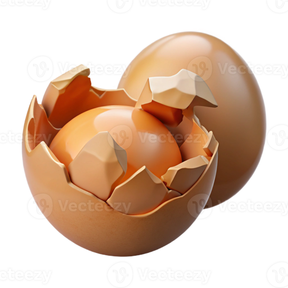 dazzling celebrated A cracked eggshell, symbolic, surreal art with Transparent Background png