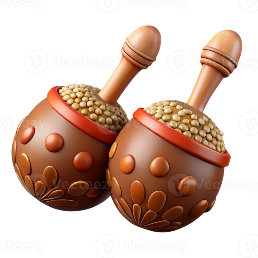 spectacular unparalleled Concept art style, isolated cutout of a tribal musician's pair of maracas made from dried gourds and filled with seeds with Transparent Background png