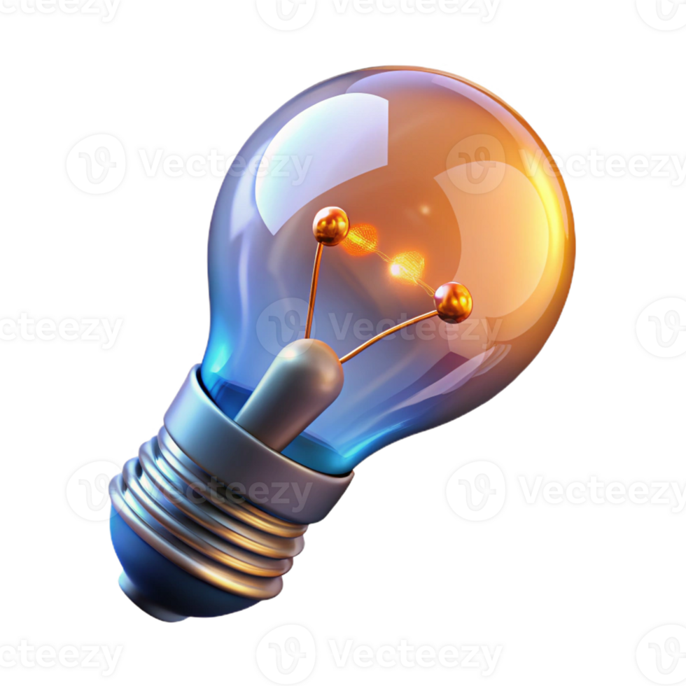 fascinating renaissance A lightbulb, glowing filament, creative abstract with Transparent Background sharp png
