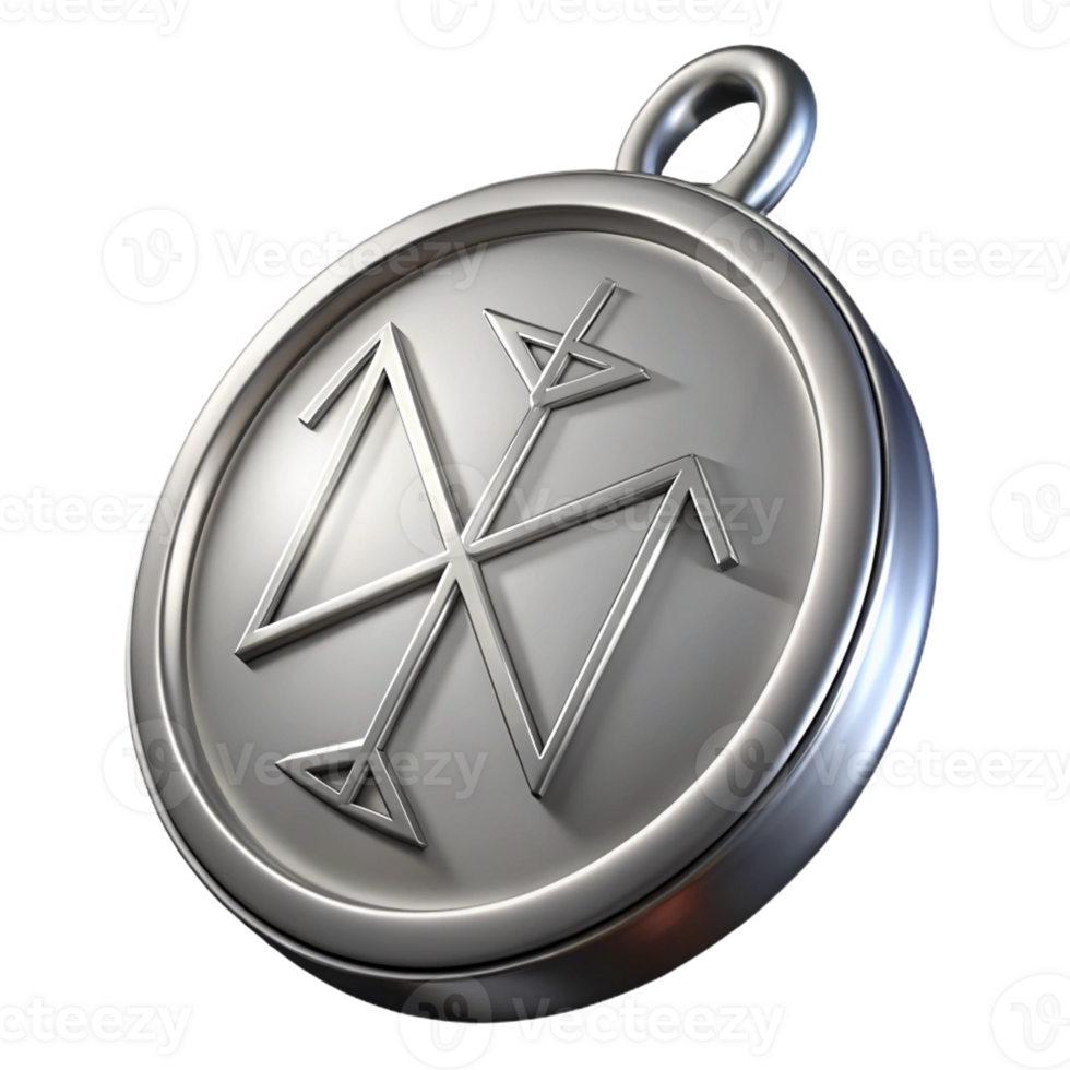 majestic gothic A silver locket engraved with intricate elven runes with Transparent Background artisan png