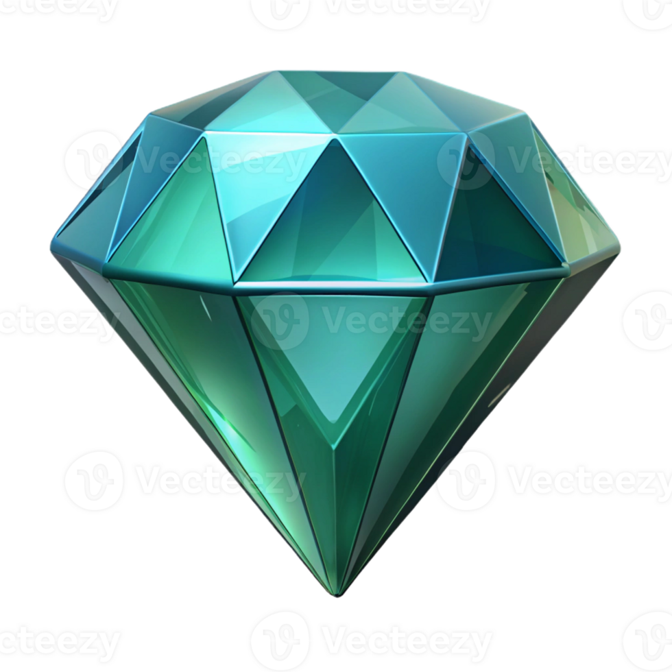 vibrant urban Photorealistic, isolated cutout of a single, polished gemstone, emerald cut diamond with Transparent Background studio quality png