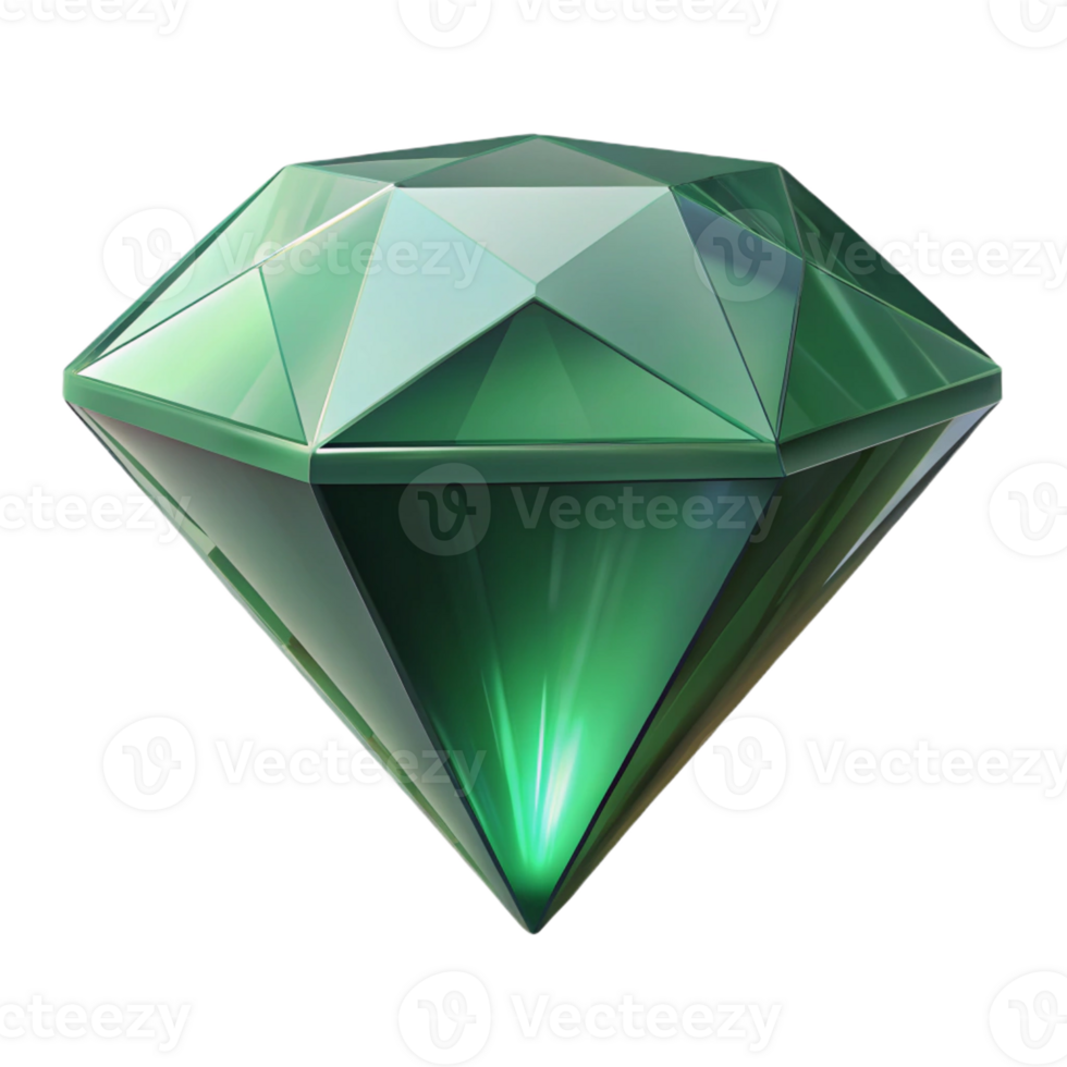 romantic splendid Photorealistic, isolated cutout of a single, polished gemstone, emerald cut diamond with Transparent Background refined png