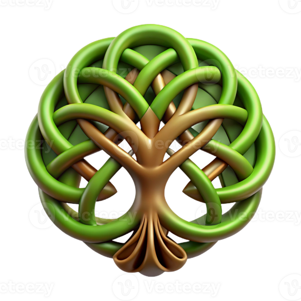 exceptional retro A tree of life symbol, Celtic knotwork, abstract with Transparent Background original png
