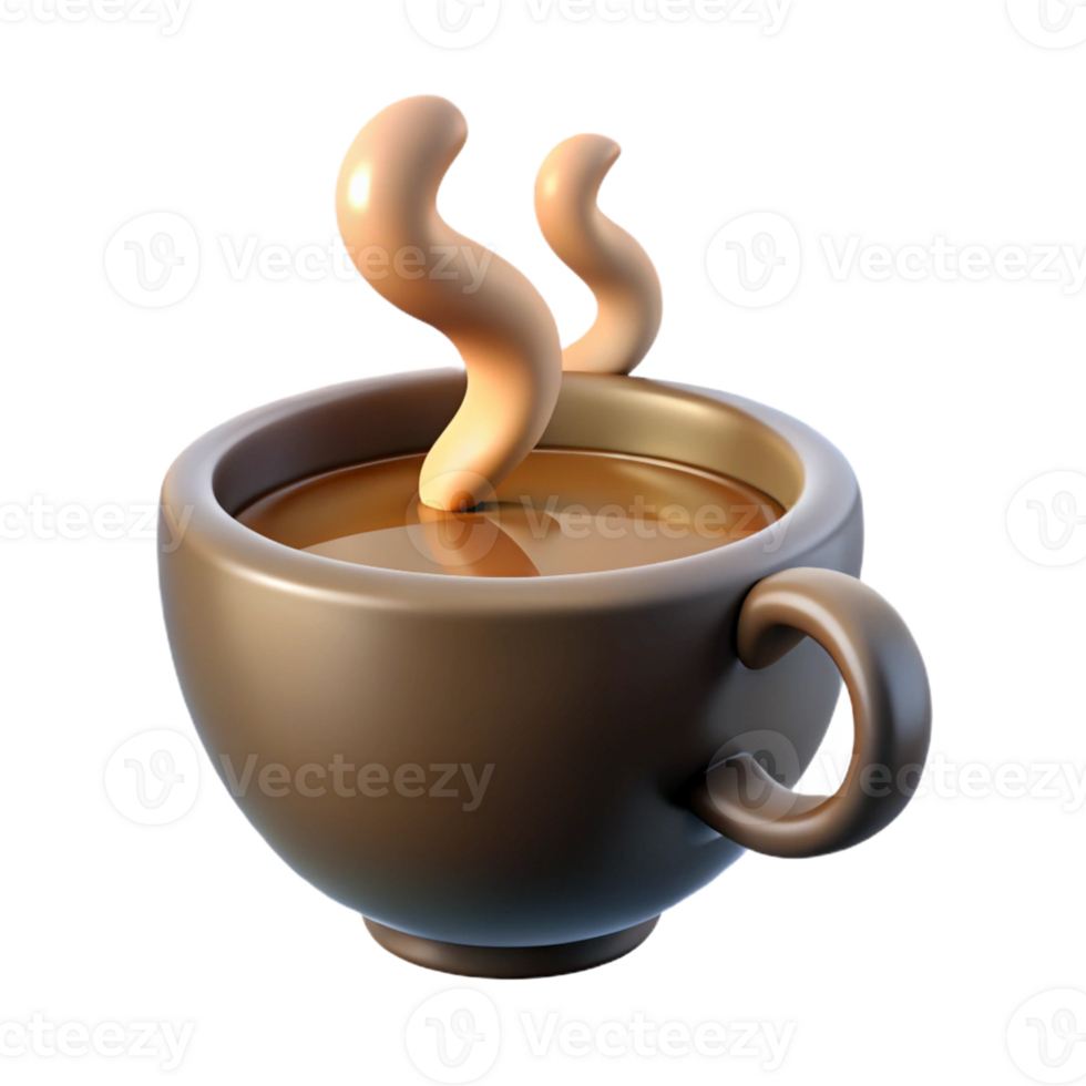 elegant industrial A coffee cup, steaming, abstract illustration with Transparent Background expertly shot png