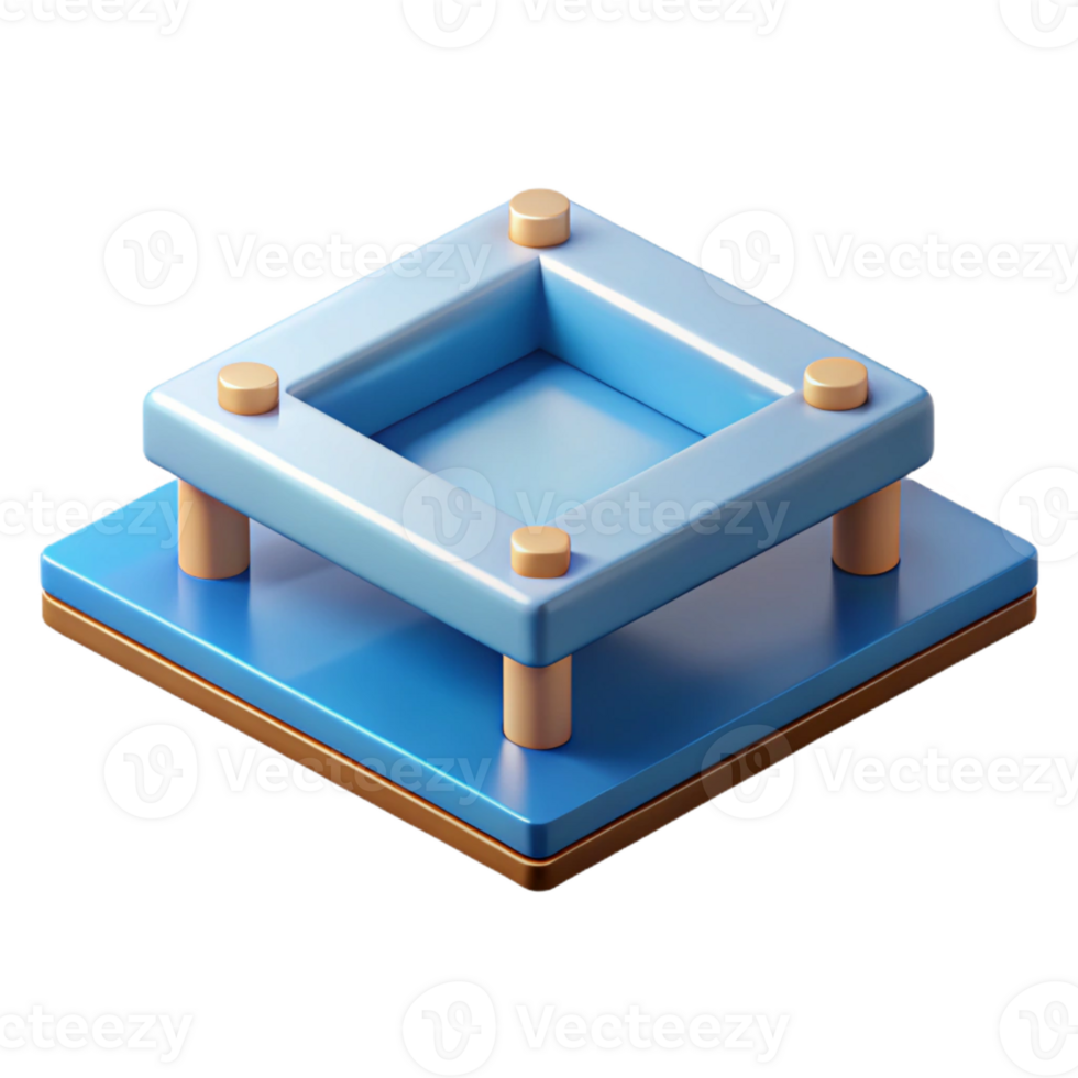 immaculate classic Concept art style isolated cutout of a self-levelling, kinetic floor panel with Transparent Background museum quality png