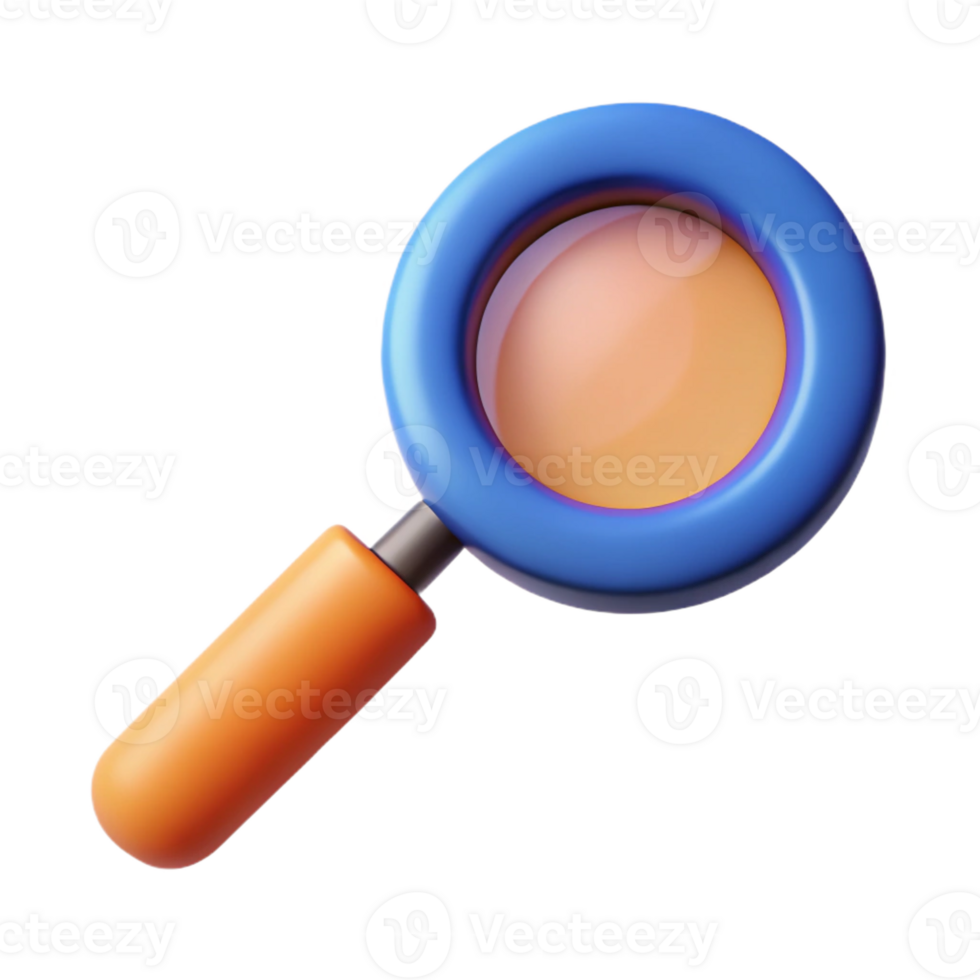 mesmerizing avant-garde A magnifying glass, focusing, abstract illustration with Transparent Background high resolution png